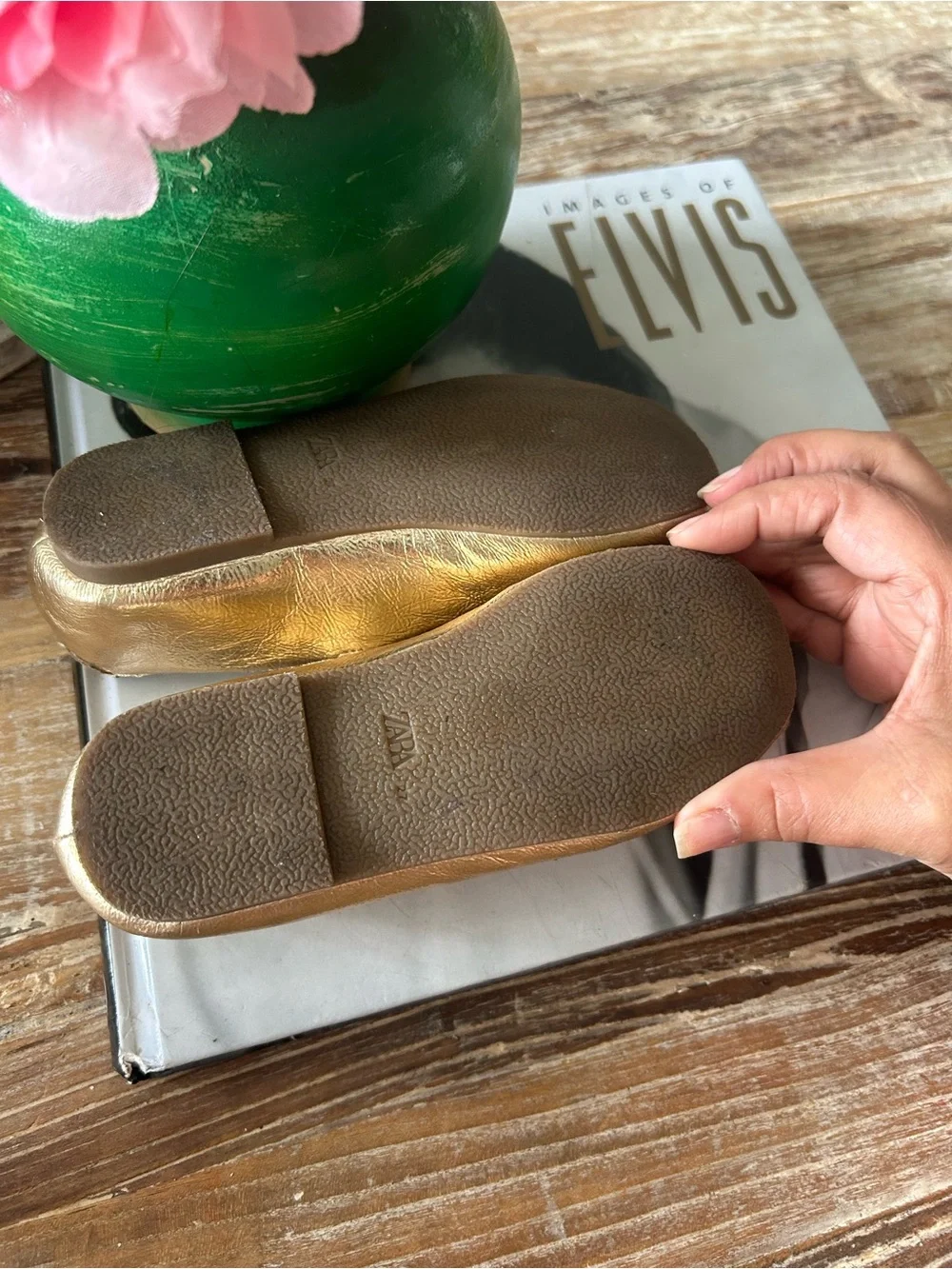 Zara Gold Metallic Toddler Mary Jane Shoes with Bow Strap